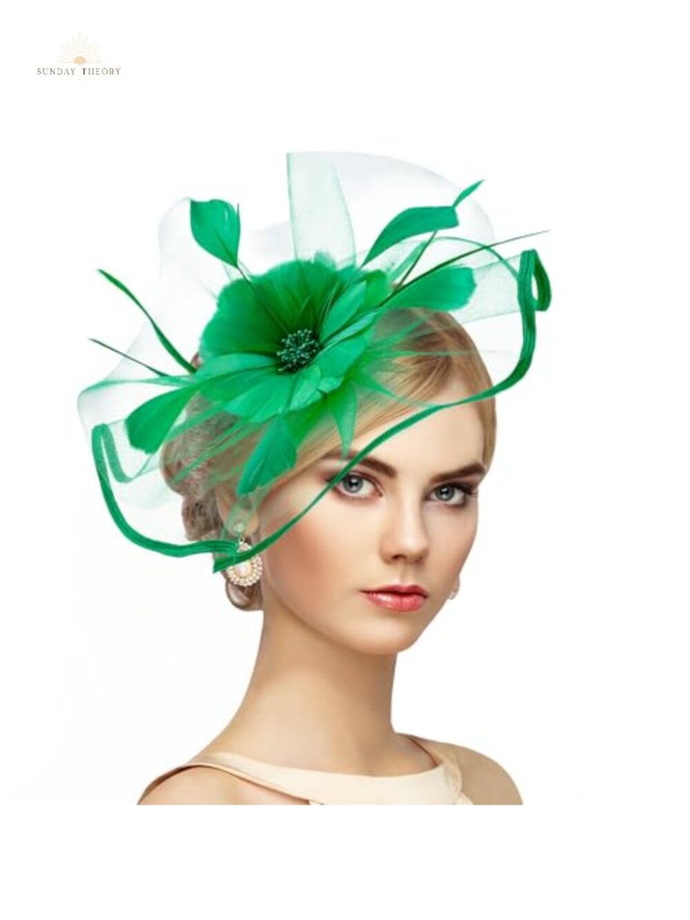 Vintage Tea Party Fascinator Hat Mesh Kentucky Derby Headband Flower Feather